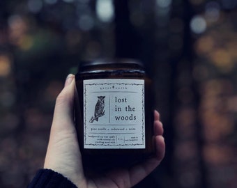 lost in the woods | essential oil candle | pine needle, cedarwood, anise | soy wax candle, all-natural candle