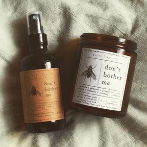 non disturbarmi / spray repellente per insetti con oli essenziali e pacchetto di candele / repellente per insetti completamente naturale