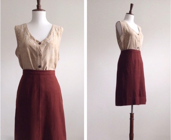 Rust wool skirt