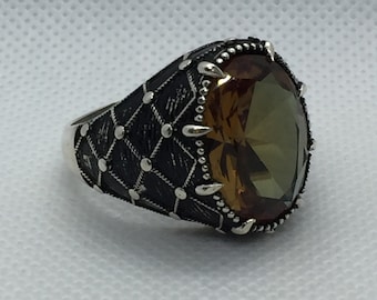 Turkish 925 Sterling Silver no stone CLOCK Handmade Mens Mans Ring ALL SİZE USA2