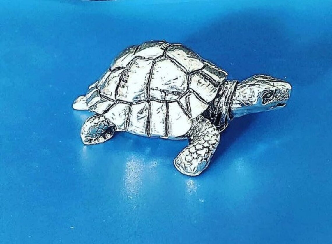 925 Sterling Silver Turtle Figurine solid silver animal Etsy