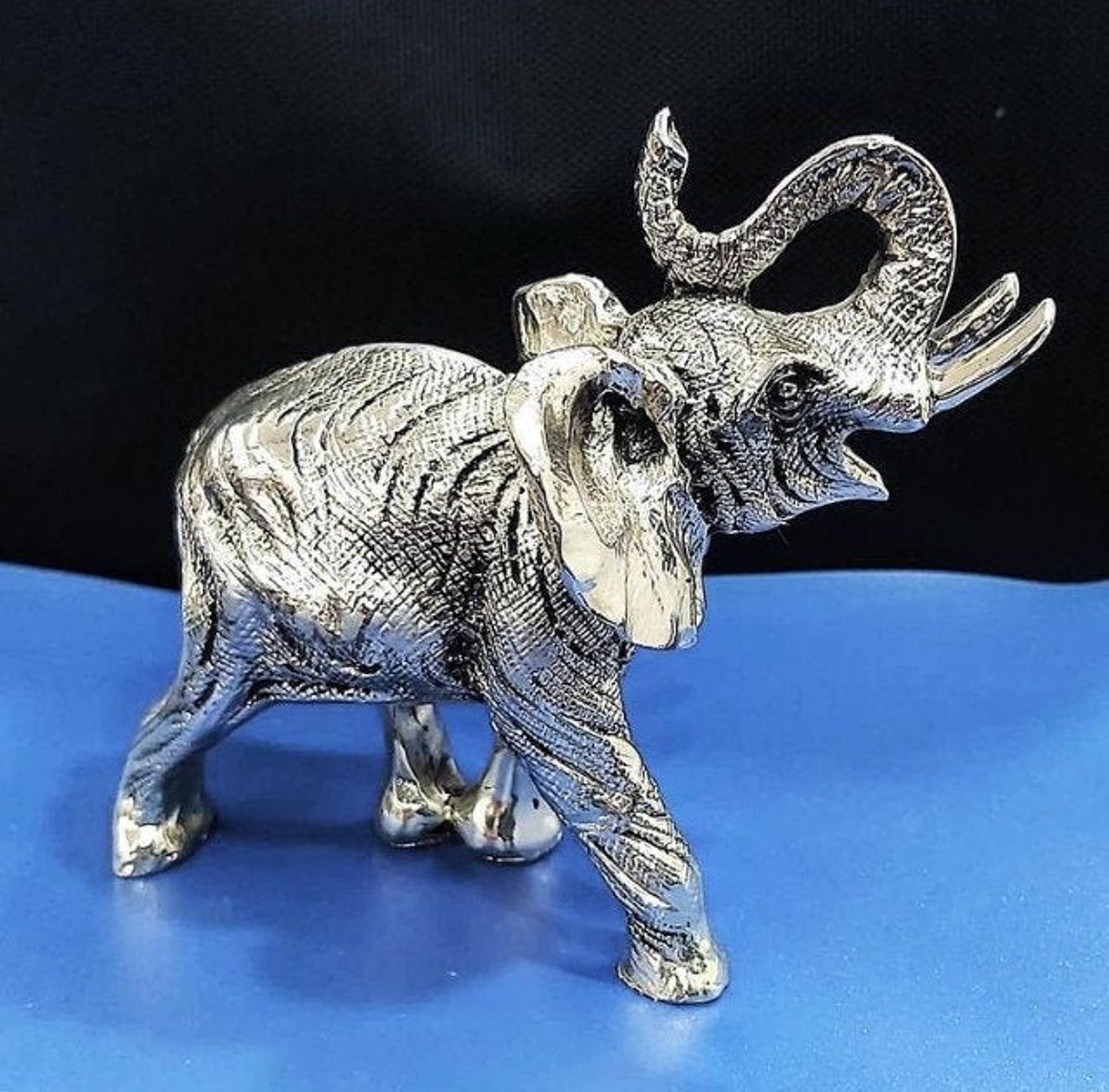 925 Sterling Silver Elephant Figurine Solid Silver Animal Etsy UK