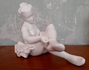 Vintage keramik ballerinafigur