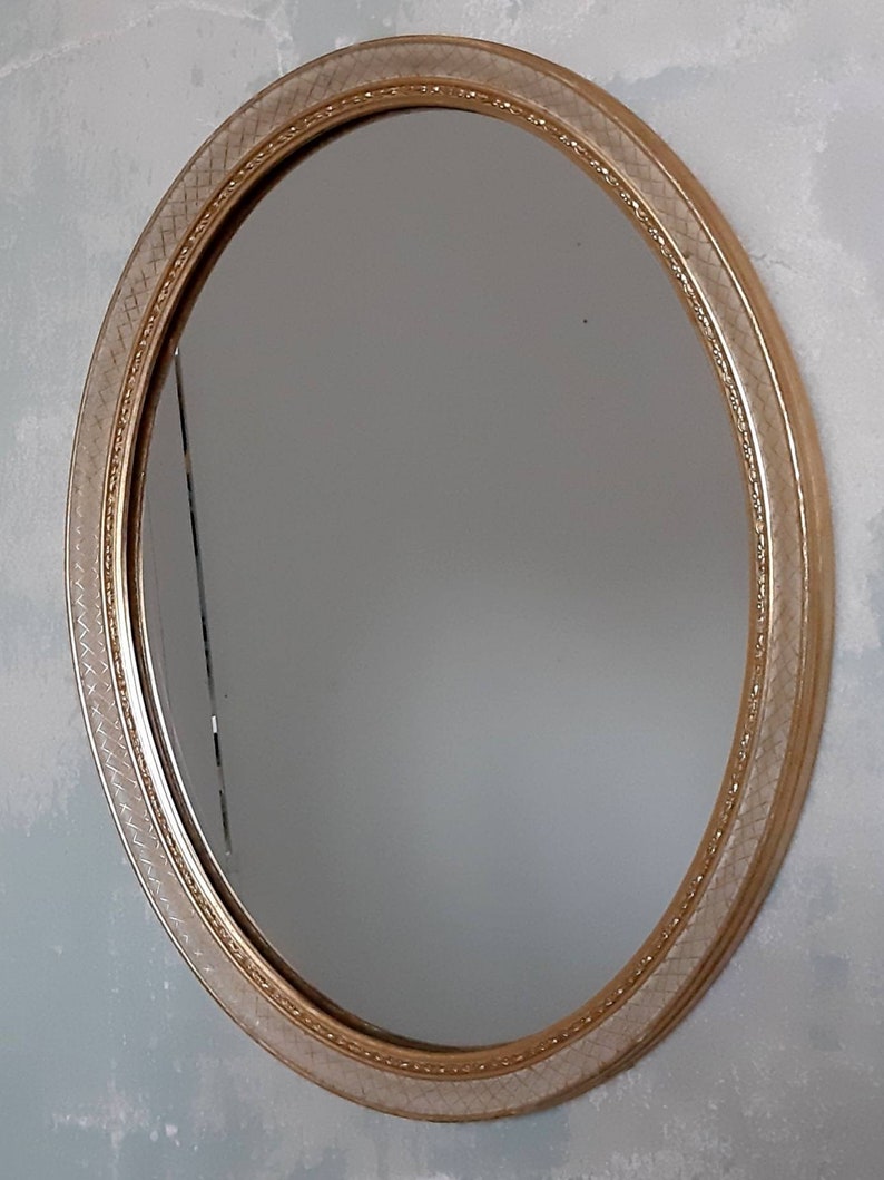 haakje Prelude twintig Vintage Spiegel Vergulde Ovale Spiegel Houten Spiegel | Etsy