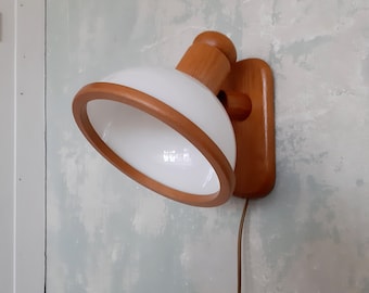 1980s Steinhauer Mushroom Wall Lamp: Mid Century Modern Plug-In Sconce