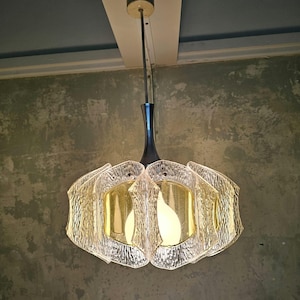 Lampe à Suspension vintage en Acrylique : Lustre Space Age par ME Marbach, Allemagne