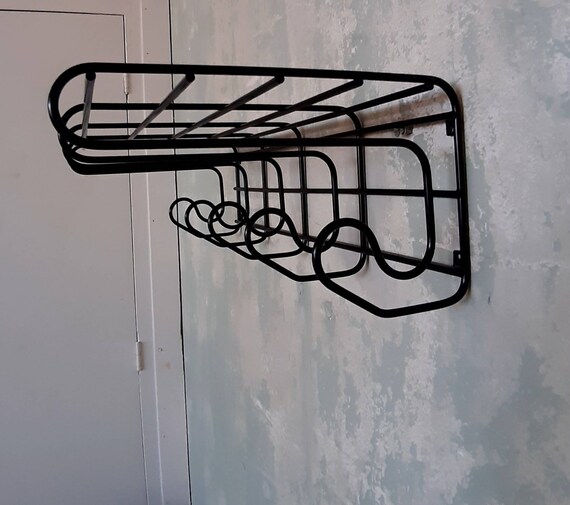 Vintage Wardrobe IKEA Black Metal FRAN Coat Rack With Hat Shelf 1990s Memphis Style Etsy UK