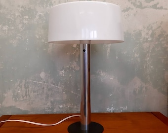 Mid century Desk Lamp Yki Nummi  Metal Acrylic Lamp Space Age Vintage Table lamp by Stockmann Orno 1970s Design Lighting