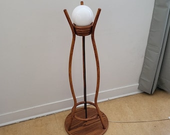 Mid Century Modern Floor Lamp with a Glass Globe