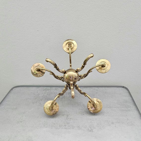 真鍮製5本アーム燭台：アンティークキャンドルホルダー - Etsy 日本