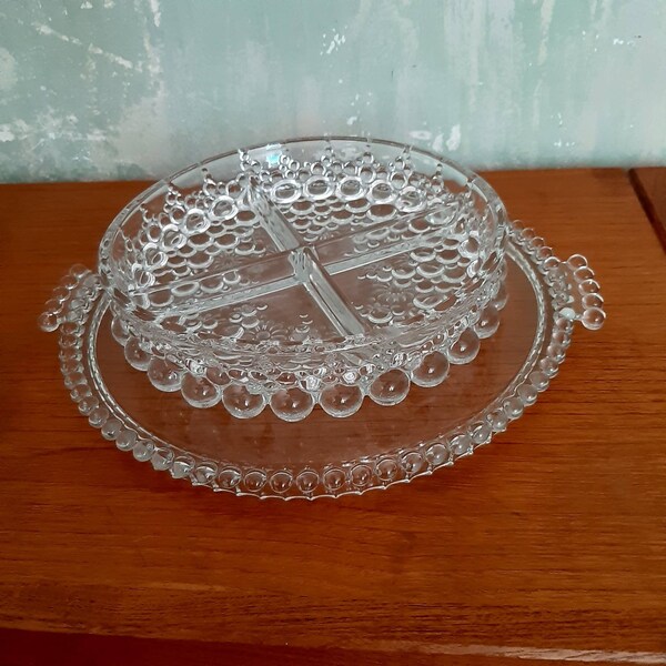 SALADIER EN CRISTAL TAILLÉ ET ARGENT ART NOUVEAU 1900