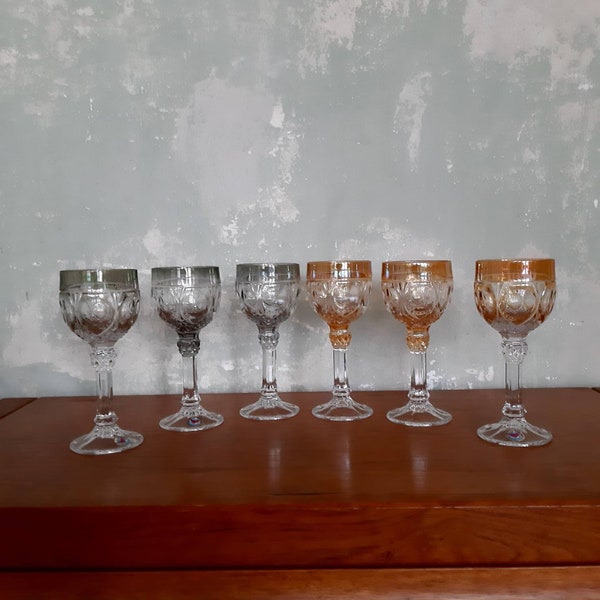 German Crystal Colored Wine Glasses Etsy