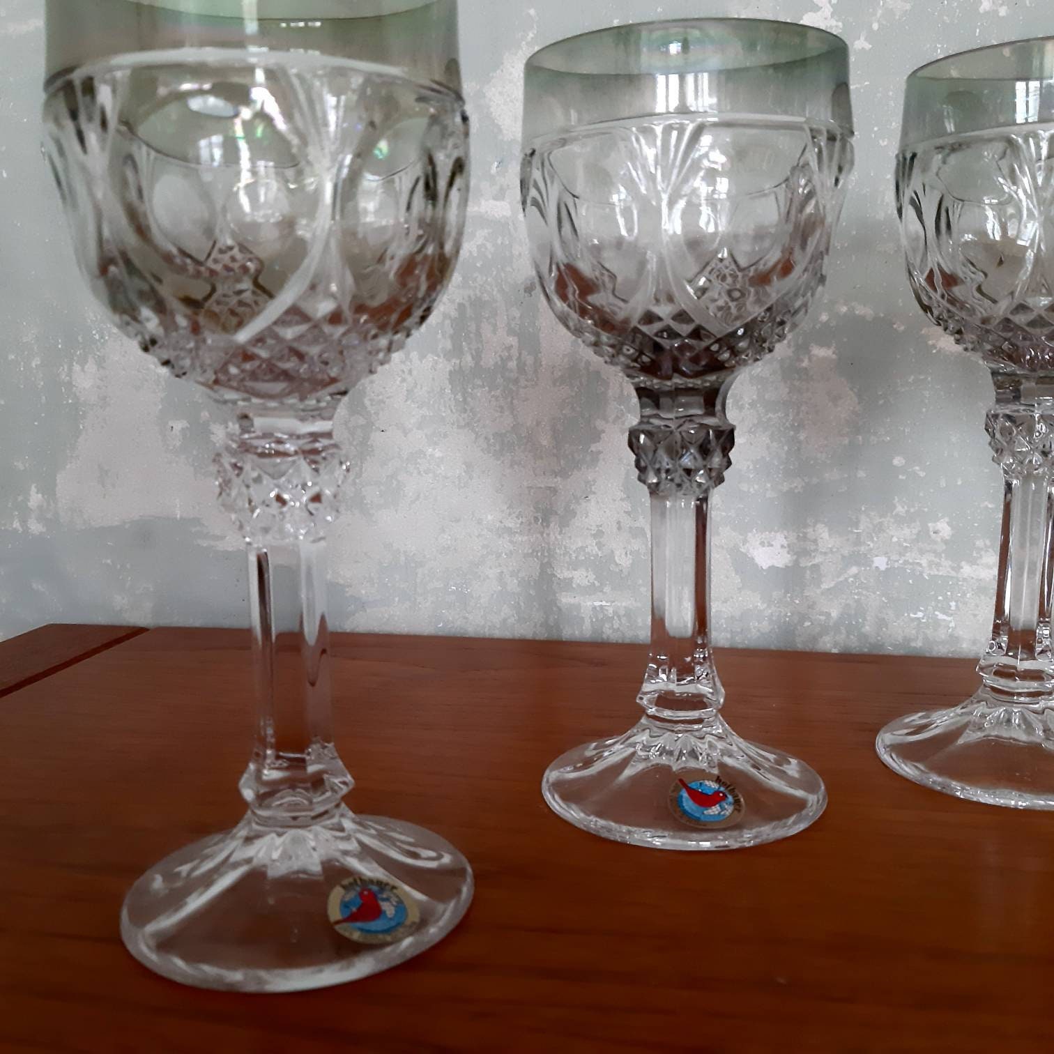 Colorful Wine Glasses in Hofbauer Lead Crystal, Germany, 1970s