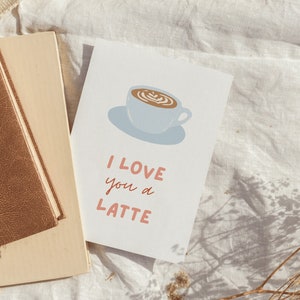 Ich Liebe Dich Ein Latte | Süße und einfache Valentinstagskarte | Digitaler Download zum ausdrucken