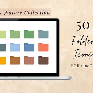 50 Nature Folder Icons for Mac OS: Desktop Organizer (Instant Download)