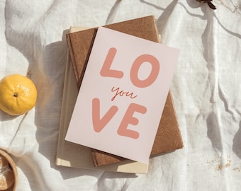 Love You | Sweet and Simple Valentine's Card | Digital Download Printable