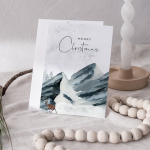 Weihnachtskarte Hirsch Digital Download Printable