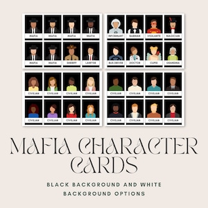 32x Printable Mafia Game Character Cards - Etsy