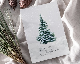 Carte de sapin de Noël imprimable en téléchargement numérique
