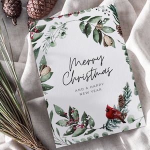 Snowy Wreath Christmas Card | Digital Download Printable
