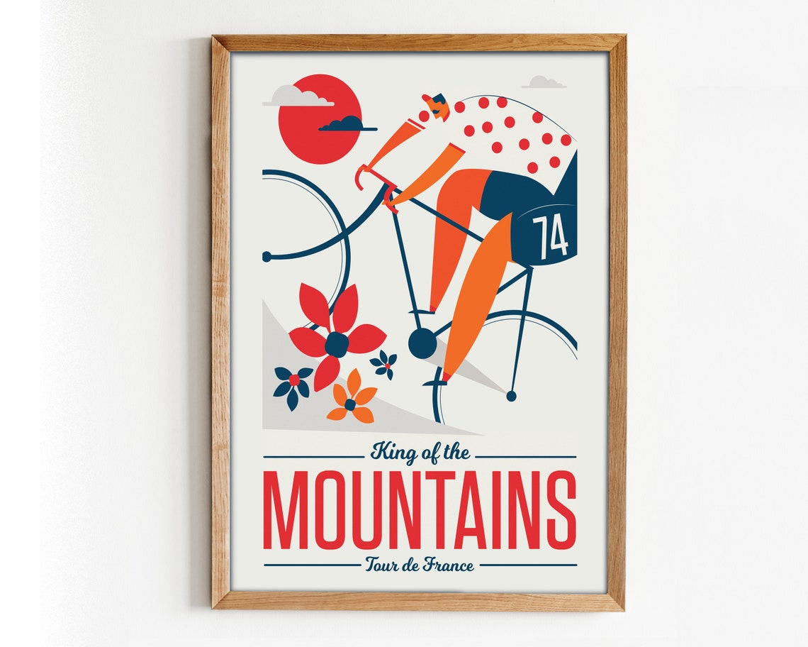 Cycling Print, King of the Mountains, Tour De France Print Etsy