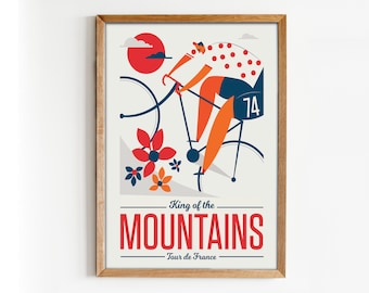 Cycling Print, King of the Mountains, Tour de France Print