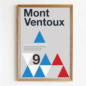 Cycling Print, Mont Ventoux Typographic Poster