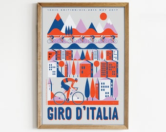 Cycling Print, Giro d'italia, Tour of Italy, Bike art