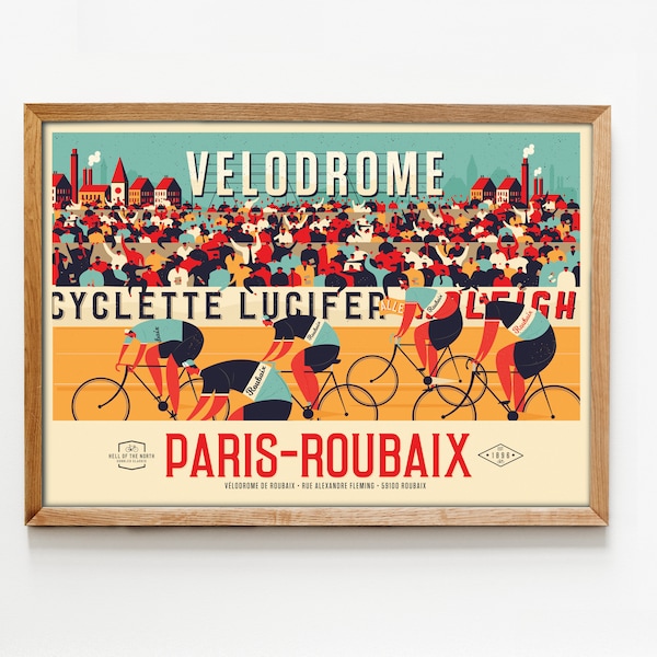 Cycling Print, Paris Roubaix Cycling Poster