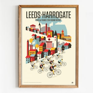 Cycling Print, Tour de France 2014 Stage 1, Leeds to Harrogate