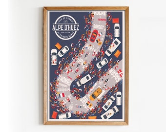 Impression de cyclisme, Alpe d'Huez, Tour de France, Birdseye View