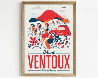 Fietsprint, Mont Ventoux, klassieke klimfietsposter