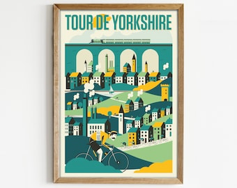 Impression de cyclisme, affiche de cyclisme du Tour de Yorkshire