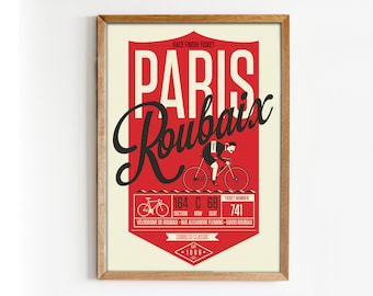 Impression de cyclisme, affiche Paris-Roubaix