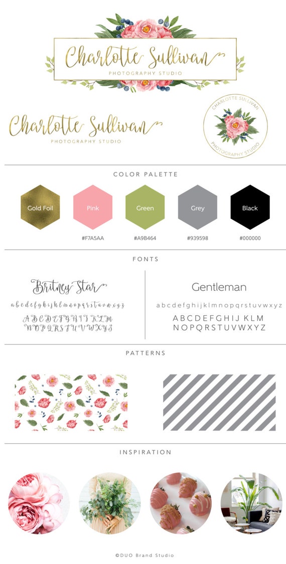 Premade Branding Kit Charlotte Logo Design Etsy
