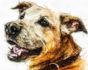 Custom Pet Portrait. Custom Dog Watercolor Portrait. Dog, Pet Personalized Watercolor Painting. Pet Custom Holidays, Christmas, X-mas Gift