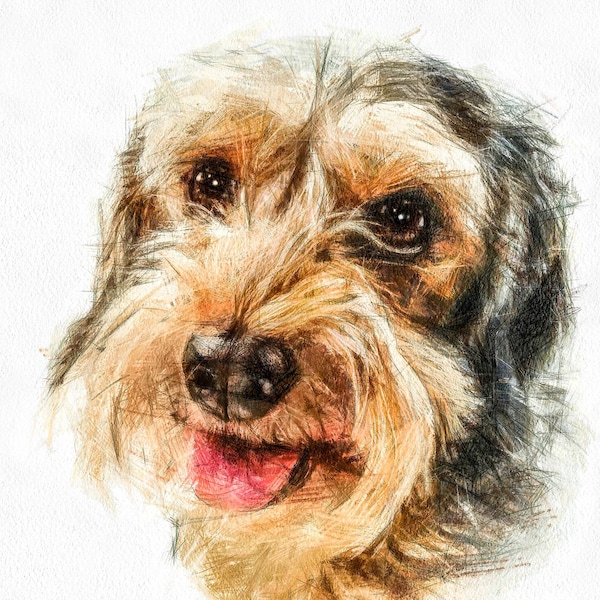 Custom Pet Portrait, Dog Portrait, Cat Portrait, Portrait from Photo, Pet Memorial Gift, Christmas Dog Painting, Pet Loss Memorial Portrait