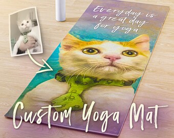Design your Own Yoga Mat, Fully Personalized Image, Text, Logo, Mandala into Artwork Yoga Rug, Customized Photo to Yoga Mat, Xmas Yoga Gift