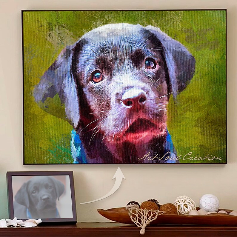 Personalized Pet Portrait German Shepherd Watercolor Canvas Fine Art Labrador Retriever Oil Painting Your Lovely Dog Photo to Portrait