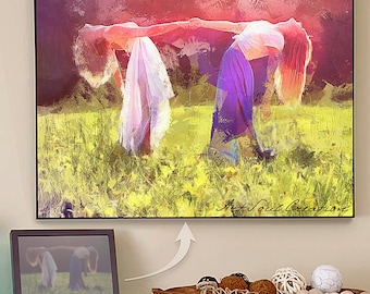 Sister Gift - Personalised Sister Photo to Portrait. Gift Idea for Her. Sisters Custom Birthday Artwork. Xmas Painting for Big / Little Sis