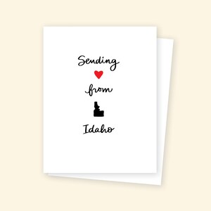 Liebe senden aus Idaho - Grußkarte, Idaho-Karte, Idaho Grußkarte, Made in Idaho