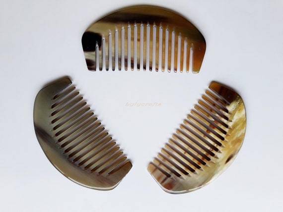 Cute Curly Wavy Hair Buffalo Horn Comb Pocket Fit Smooth Etsy