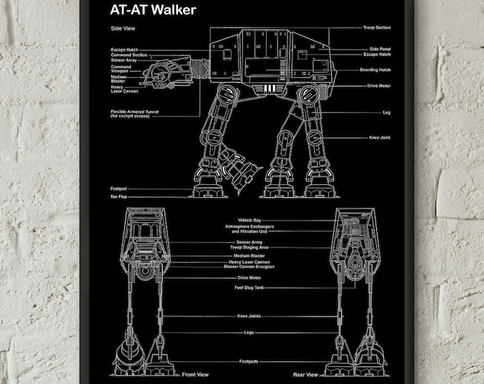 Star Wars Inspired poster, AT-AT walker print  #P240