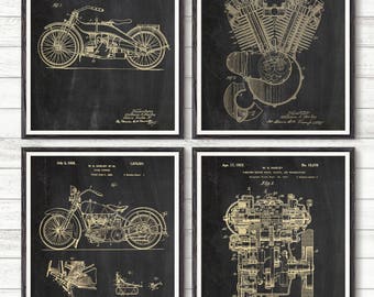 Motorcycle, 1920 patent motorcycle, patent prints, Vintage poster, motor wall art, vintage Art, blueprint, P138