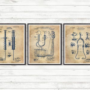 Doctor Patents Set of 3 Prints, Doctor Prints,Doctor Posters, Medical Poster,Doctor Blueprints, Doctor Wall Art, Doctor Prints #P255