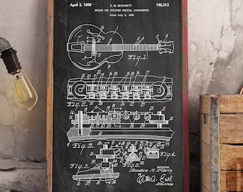 Les Paul, Guitare Gibson, Guitare Les Paul, Guitare électrique, Art mural de guitare, Cadeau pour musicien, Décor musical, Cadeaux de guitare, Brevet de guitare #52