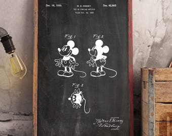 Mickey print,Disney print,Patent Print,Disney poster,Mickey poster, Disney art print, Mickey poster, wall art, kids Room,Daughter gift #P384