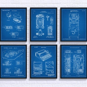 Computer Poster Set of 6 First Computer Computer Print Computer Patent, Computer Invention Office decor Nerd Geek Technology Poster #P310