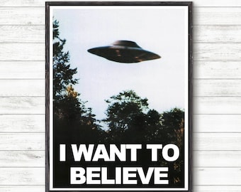 X-Files I want to Believe poster,Print X-files, poster x files, prints i want to believe, ufo poster, x files poster, fox mulder #2