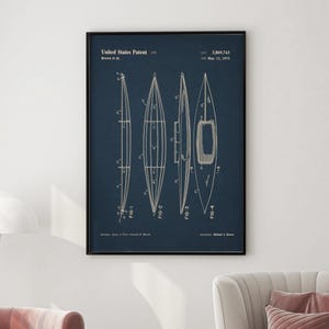 Kayak Patent Art Print,  Kayaking Poster, Lake house decor